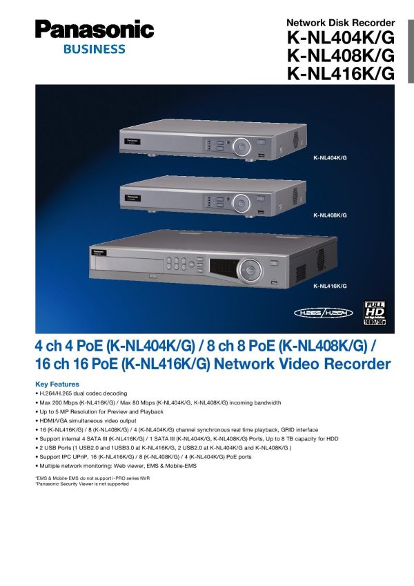 Panasonic K-NL404-G – 4CH NVR POE, Support Up to 5MP, DMSS App - Image 2
